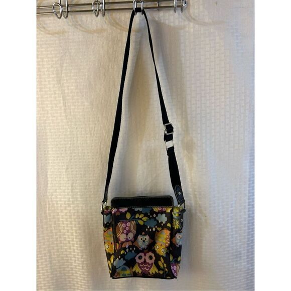 Lily bloom wallet crossbody green livings snaps Owls 8x8" with strap - Picture 5 of 9